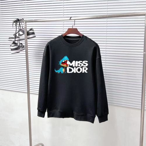 Dior High Street Dinosaur Logo Print Versatile Round Neck Hoodie
