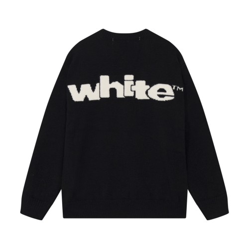 Off White New Classic Large Letter Logo Round Neck Woolen Sweater