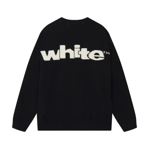 Off White New Classic Large Letter Logo Round Neck Woolen Sweater