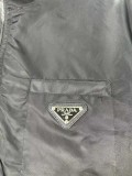 Prada New Classic Metal Logo Stand up Collar Jacket Coat