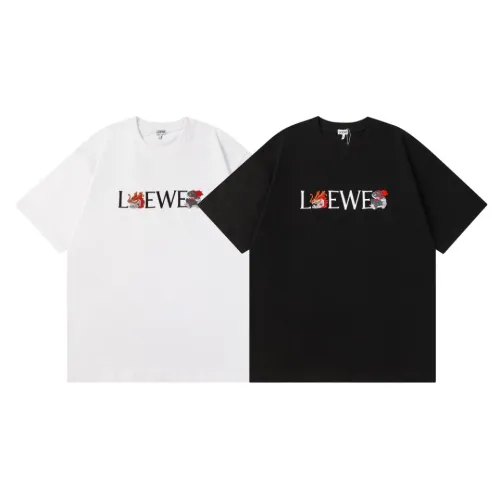 Loewe New Personalized Embroidered LogoT T-shirt Couple Casual Short Sleeve