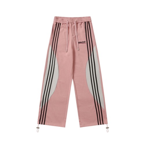 Balenciaga New Cola Graffiti Embroidery Straight Tube Couple Color Contrasting Casual Sports Pants