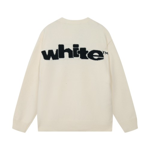 Off White New Classic Large Letter Logo Round Neck Woolen Sweater
