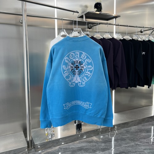 Chrome Hearts Fashion Horseshoe Sanskrit Cross Printed Hoodie Unisex Casual Washed Sweatshirt