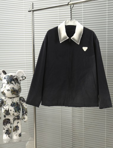 Prada Fashion New Triangle Logo Vintage Short Jacket