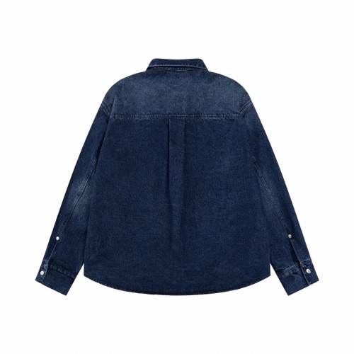 Dior New Classic Couple Embroidered Logo Collar Denim Coat