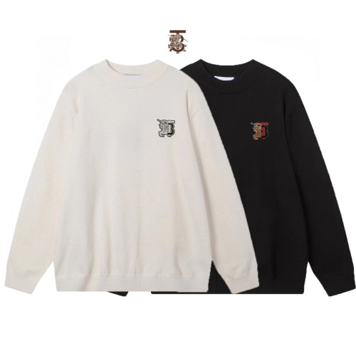 Burberry New Embroidered Logo Casual Versatile Half High Collar Wool Sweater