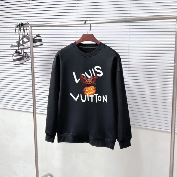 Louis Vuitton Fashion Street Bat Logo Printed Sweatshirt Unisex Casual Round Neck Sweatshirt