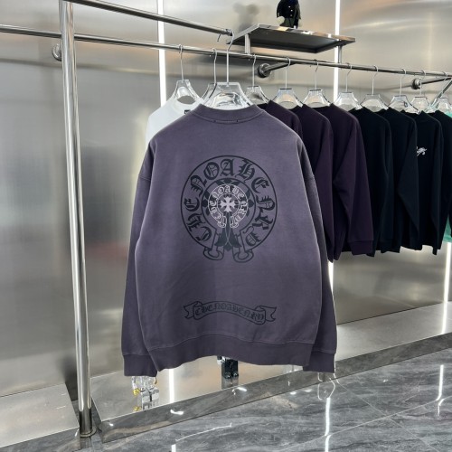 Chrome Hearts Fashion Horseshoe Sanskrit Cross Printed Hoodie Unisex Casual Washed Sweatshirt