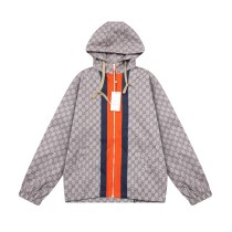 Gucci Classic Full Double GG Splicing Hooded Zipper Jacket