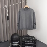 Chrome Hearts Cross Knitted Jacquard Patch Embroidered Round Neck Hoodie Sweater