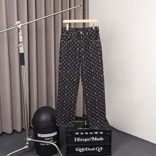 Louis Vuitton Fashion Full Logo Printed Casual Jeans