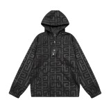 Givenchy Classic Full Logo Printed Hooded Zipper Jacket