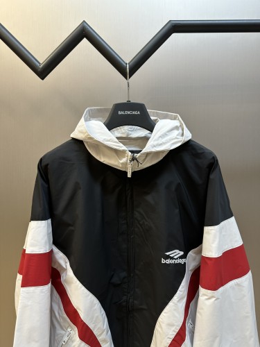 Balenciaga New Embroidered Logo Double Headed Zipper Windbreaker Jacket