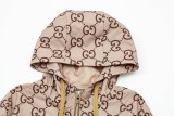 Gucci Classic Full Double G Printed Splicing Hooded Zipper Jacket
