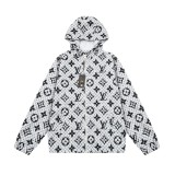 Louis Vuitton Classic Full Logo Printed Hooded Zipper Jacket