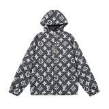 Louis Vuitton Classic Full Logo Printed Hooded Zipper Jacket