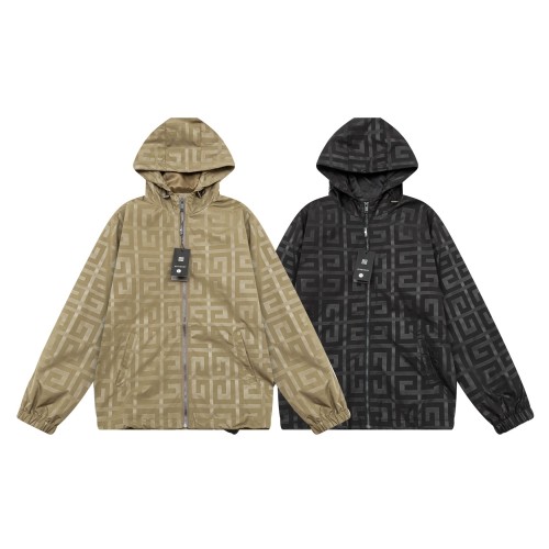 Givenchy Classic Full Logo Printed Hooded Zipper Jacket