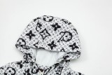 Louis Vuitton Classic Full Logo Printed Hooded Zipper Jacket