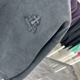 Chrome Hearts Fashion Patch Embroidered Cross Round Neck Hoodie Unisex Casual Washed Sweatshirt