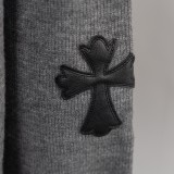 Chrome Hearts Cross Knitted Jacquard Patch Embroidered Round Neck Hoodie Sweater