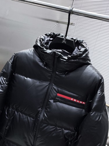 Prada Unisex New Fashion Windproof Rainproof Hooded Down Coat
