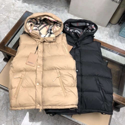 Burberry Fashion Retro Detachable Sleeve Hooded Down Coat