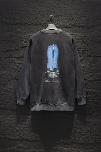 Balenciaga High Street Round Neck Hoodie Unisex Casual Vintage Sweatshirt