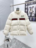 Gucci New Personalized Two Wear Embroidered Logo Stand Up Collar Down Jacket Coat