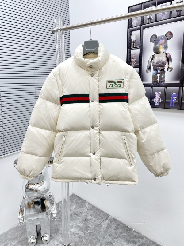 Gucci New Personalized Two Wear Embroidered Logo Stand Up Collar Down Jacket Coat