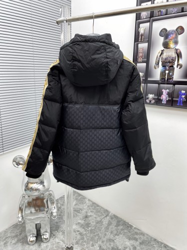 Gucci Unisex New Reflective GG Jacquard Reflective Ribbon Striped Down Jacket