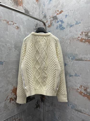 Dior Fashion Ribbed Round Neck Sleeve Side Wool Sweater