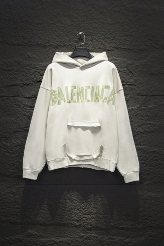 Balenciaga High Street Tape Logo Hoodie Unisex Casual Wear Sweatshirt