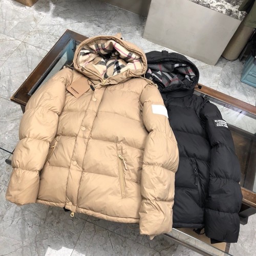 Burberry Fashion Retro Detachable Sleeve Hooded Down Coat