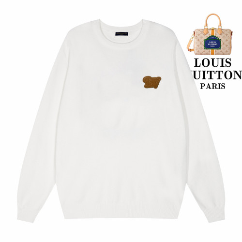 Louis Vuitton Classic Leather Logo Casual Round Neck Sweater