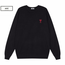 Ami Classic Embroidered Love Versatile Round Neck Sweater
