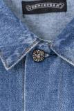 Chrome Hearts Retro Gradient Washed Leather Cross Cowboy Jacket