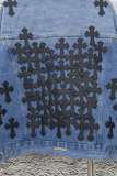 Chrome Hearts Retro Gradient Washed Leather Cross Cowboy Jacket