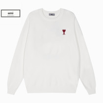 Ami Classic Embroidered Love Versatile Round Neck Sweater