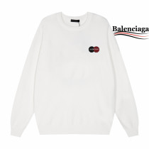 Balenciaga Classic Embroidered Logo Casual Round Neck Sweater