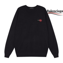 Balenciaga Classic Embroidered Logo Casual Round Neck Sweater