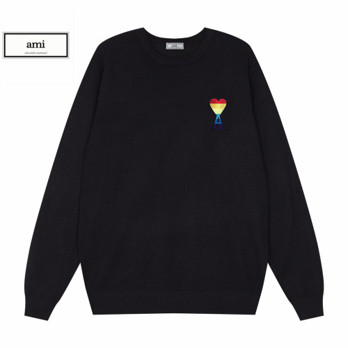 Ami Classic Embroidered Love Versatile Round Neck Sweater