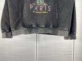 Balenciaga Retro Goddess Printed Washed Sweatshirt Unisex Velvet Hoodie
