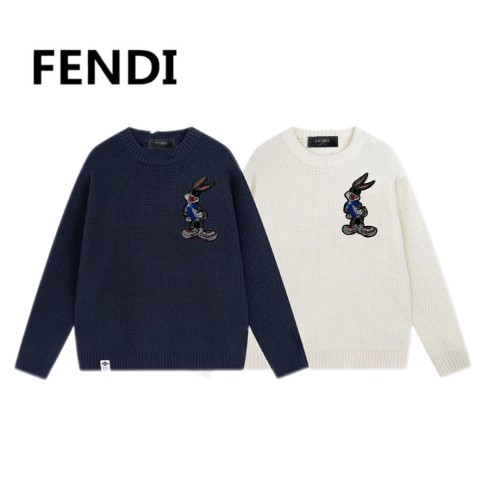 Fendi Fashion Couple Embroidered Bugs Bunny Waffle Versatile Sweater