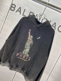 Balenciaga Retro Goddess Printed Washed Sweatshirt Unisex Velvet Hoodie