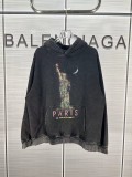Balenciaga Retro Goddess Printed Washed Sweatshirt Unisex Velvet Hoodie
