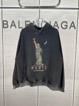 Balenciaga Retro Goddess Printed Washed Sweatshirt Unisex Velvet Hoodie