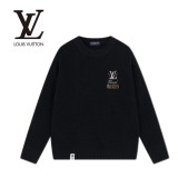 Louis Vuitton Fashion Couple Embroidered Logo Waffle Versatile Sweater