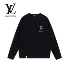 Louis Vuitton Fashion Couple Embroidered Logo Waffle Versatile Sweater