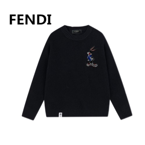 Fendi Fashion Couple Embroidered Bugs Bunny Waffle Versatile Sweater